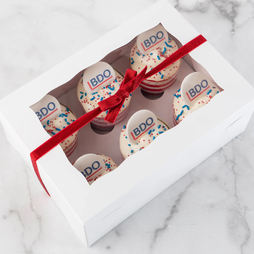 Photo & Logo Cupcake Gift Box, 6-Pack